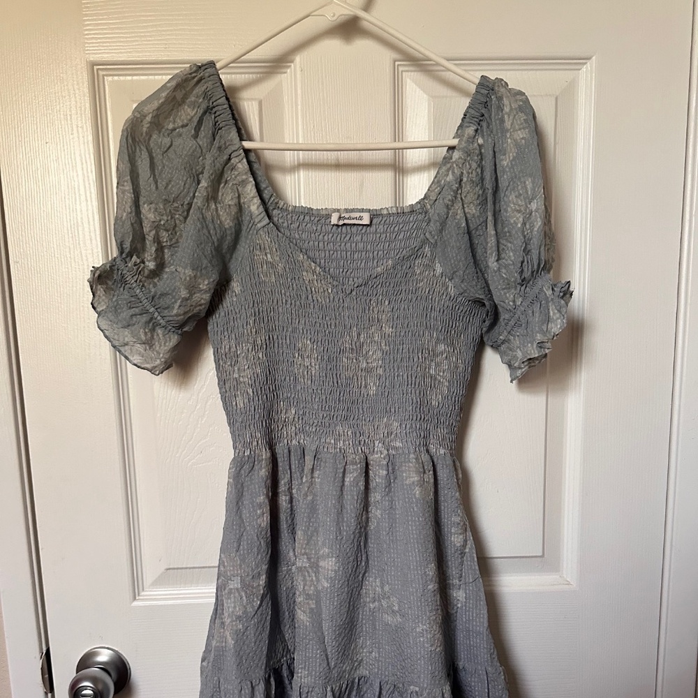 Floral baby blue Madewell Mini Dress